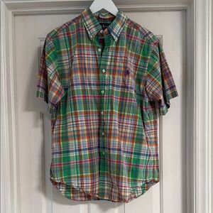 Ralph Lauren Green and Orange Plaid Shirt